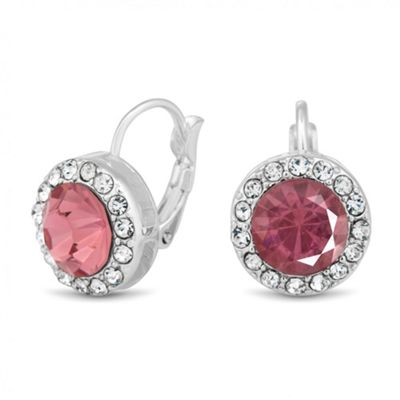 Pink crystal surround drop earring